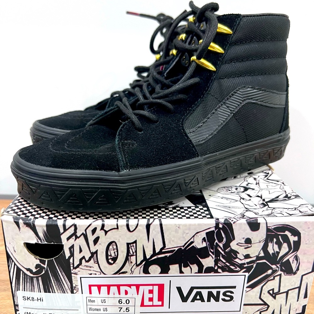 VANS Sk8-Hi x Marvel BLACK PANTHER Shoes 6 Men / 7.5 Women